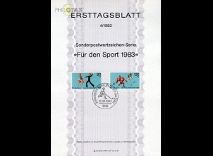 Berlin Mi.Nr. 4/83 Sporthilfe, Tanzen und Eishockey (Marken MiNr.698-699)