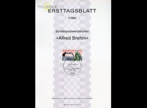 Berlin Mi.Nr. 7/84 Alfred Edmund Brehm, Storch (Marke MiNr.722)