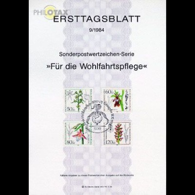 Berlin Mi.Nr. 9/84 Wohlfahrt, Orchideen (Marken MiNr.724-727)