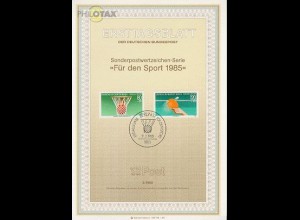 Berlin Mi.Nr. 3/85 Sporthilfe, Basketball + Tischtennis (Marken MiNr.732-733)