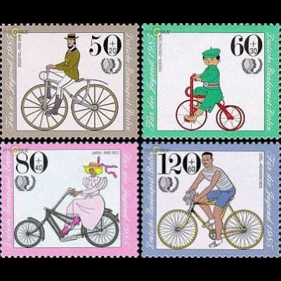 Berlin Mi.Nr. 735-738 Jugend 85 Fahrräder (4 Werte)