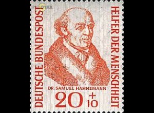 D,Bund Mi.Nr. 224 Wohlfahrt 55, Hahnemann (20+10)