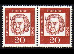 D,Bund Mi.Nr. 352x Paar Bed. Deutsche, Joh. Seb. Bach, norm. Papier (2 x 20)