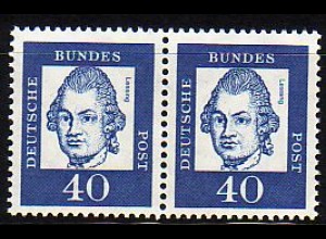 D,Bund Mi.Nr. 355y Paar Bed. Deutsche, G. E. Lessing, fluor. Papier (2 x 40)