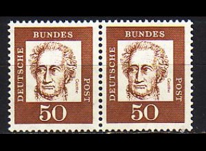 D,Bund Mi.Nr. 356y Paar Bed. Deutsche,Joh.Wolfg. Goethe, fluor. Papier (2 x 50)