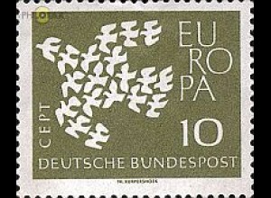 D,Bund Mi.Nr. 367y Europa 61, Tauben fluor.Papier (10)
