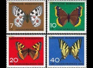 D,Bund Mi.Nr. 376-379 Jugend 62 Schmetterlinge (4 Werte)