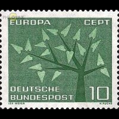 D,Bund Mi.Nr. 383 Europa 62, Stilis. Baum (10)