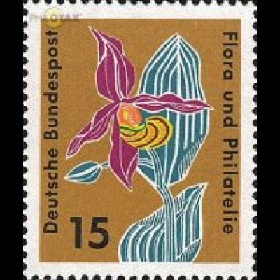 D,Bund Mi.Nr. 393 Flora und Philatelie, Frauenschuh (15)