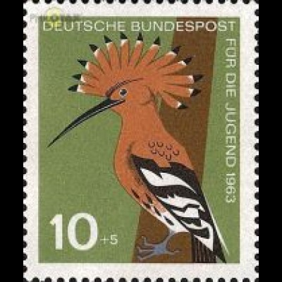 D,Bund Mi.Nr. 401 Jugend 63 Vögel, Wiedehopf (10+5)