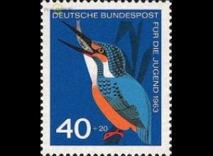 D,Bund Mi.Nr. 404 Jugend 63 Vögel, Eisvogel (40+20)