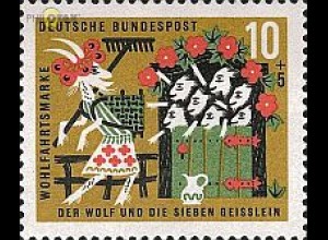 D,Bund Mi.Nr. 408 Wohlf.63 Der Wolf u.d.7 Geislein (10+5)