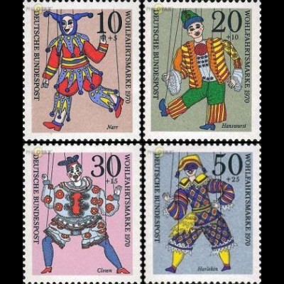 D,Bund Mi.Nr. 650-653 Wohlf.70 Marionetten (4 Werte)