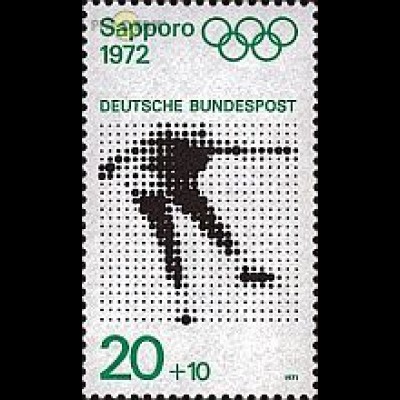 D,Bund Mi.Nr. 681 Olympia 72 Eisläuferin (20+10)