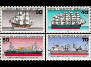 D,Bund Mi.Nr. 929-932 Jugend 77 Schiffe (4 Werte)