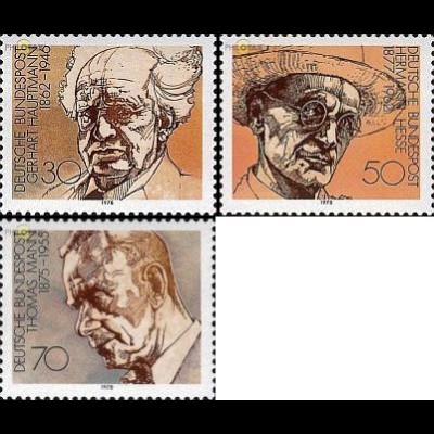 D,Bund Mi.Nr. 959-961 Nobelpreisträger Literatur (3 Werte)