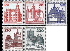 D,Bund Mi.Nr. 995-999 Burgen u.Schlösser (5 Werte)