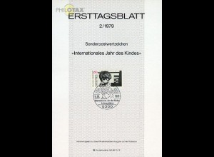 D,Bund Mi.Nr. 2/79 Int. Jahr des Kindes (Marke MiNr.1000)