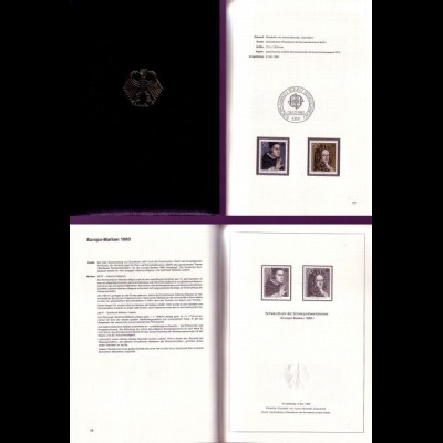 D,Bund Jahrbuch 1980 mit Sondermarken Bund+Berlin in Taschen+Schwarzdruck (Blau)