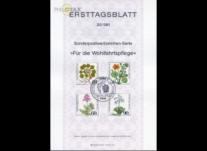 D,Bund Mi.Nr. 20/81 Wohlfahrt, Moor-+ Wasserpflanzen (Marken MiNr.1108-1111)