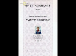 D,Bund Mi.Nr. 24/81 Carl von Clausewitz (Marke MiNr.1115)