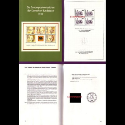 D,Bund Jahrbuch 1982 mit Schwarzdruck + Klemmtaschen