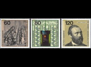 D,Bund Mi.Nr. 1215-1217 UPU Weltpostkongreß, Einzelmarken aus Block (3 Werte)