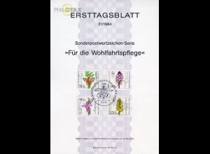 D,Bund Mi.Nr. 21/84 Wohlfahrt, Orchideen (Marken MiNr.1225-1228)