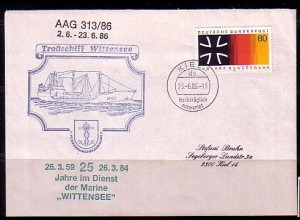D,Bund Mi.Nr. 1266 Bundeswehr , 25 Jahre Troßschiff Wittensee, Nachträglich entw
