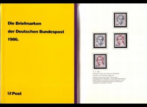 D,Bund Jahrbuch 1986 mit Marken Bund + Berlin in Taschen (Postbank)