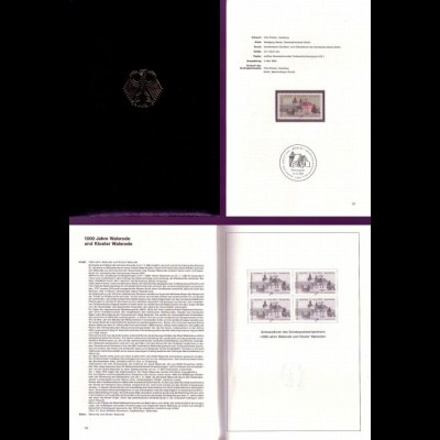 D,Bund Jahrbuch 1986 mit Sondermarken Bund+Berlin in Taschen+Schwarzdruck (Blau)