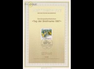 D,Bund Mi.Nr. 23/87 Tag der Briefmarke, Bahnpostverladung (Marke MiNr.1337)
