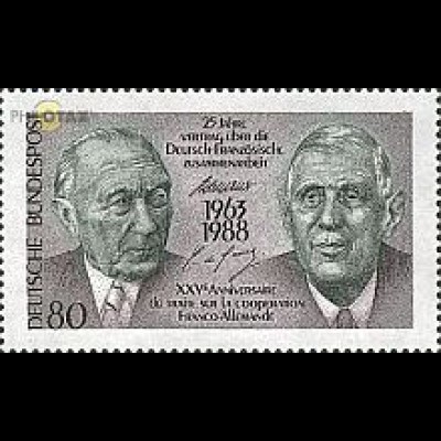 D,Bund Mi.Nr. 1351 25 J.dt.-franz.Zusammenarbeit, Adenauer und de Gaulle (80)