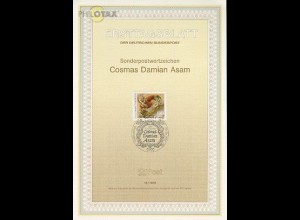 D,Bund Mi.Nr. 15/89 Cosmas Damian Asam (Marke MiNr.1420)