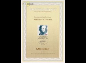 D,Bund Mi.Nr. 24/90 Mathias Claudius (Marke MiNr.1473)