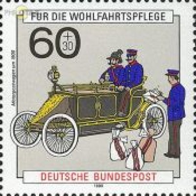 D,Bund Mi.Nr. 1474 Wohlf.90 Geschichte der Post, Motorpostwagen (60+30)