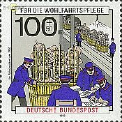 D,Bund Mi.Nr. 1476 Wohlf.90 Geschichte der Post, Paketpostamt (100+50)