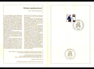 D,Bund Blatt 2/91 750 Jahre Apothekerberuf (Marke MiNr.1490)