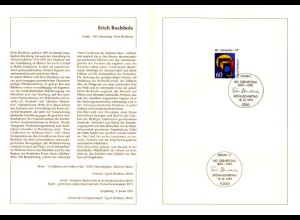 D,Bund Blatt 5/91 Erich Buchholz (Marke MiNr.1493)