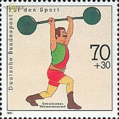D,Bund Mi.Nr. 1499 Sporthilfe Gewichtheben (70+30)