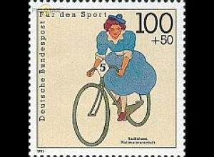 D,Bund Mi.Nr. 1500 Sporthilfe Radfahren (100+50)
