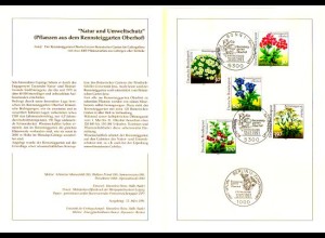 D,Bund Blatt 13/91 Pflanzen aus dem Rennsteiggarten (Marken MiNr.1505-1509)