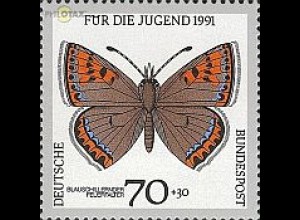 D,Bund Mi.Nr. 1515 Jugend 91 Schmetterlinge, Feuerfalter (70+30)