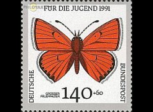 D,Bund Mi.Nr. 1519 Jugend 91 Schmetterlinge, Großer Feuerfalter (140+60)