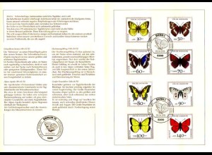 D,Bund Blatt 16/91 Jugend, Schmetterlinge (Marken MiNr.1512-1519)