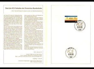 D,Bund Blatt 23/91 Hochgeschwindigkeitsverkehr der DB (Marke MiNr.1530)