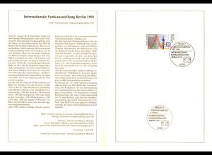 D,Bund Blatt 31/91 Int. Funkausstellung IFA Berlin (Marke MiNr.1553)