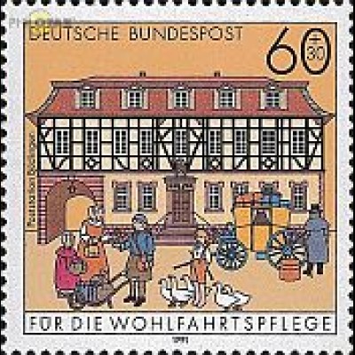 D,Bund Mi.Nr. 1564 Wohlf.91 Poststation Büdingen (60+30)