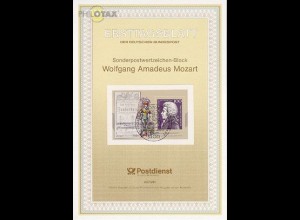 D,Bund Mi.Nr. 43/91 Wolfgang Amadeus Mozart (Block MiNr.26)