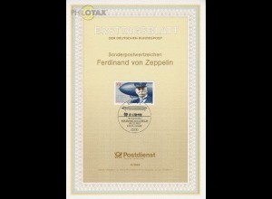 D,Bund Mi.Nr. 8/92 Ferdinand Graf von Zeppelin (Marke MiNr.1597)
